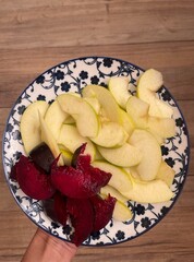 fresh fruit salad food, fresh, fruit, isolated, sweet, white, healthy, dessert, apple, slice, plum 