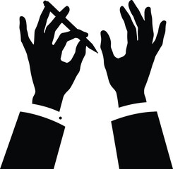 Silhouette Hands Business Theme Illustration solid silhouette 