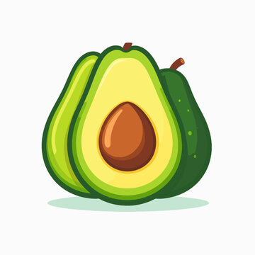 green avocado halves, fresh, healthy food clip art preview