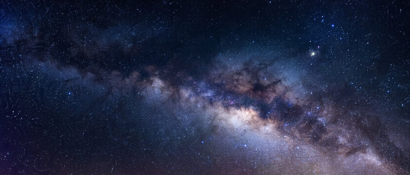 The Milky Way galaxy stretches across the night sky, revealing countless stars and cosmic wonders in a breathtaking celestial display.