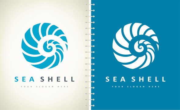 Seashell logo vector. Nature design