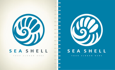 Seashell logo vector. Nature design