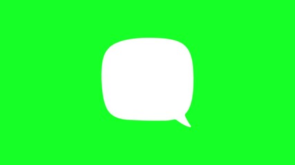 white outline, chat balloon icon. The color scheme, the green background. Animated speech bubble in the shape,
 bubble chat message on green screen. collection of chat bubbles or messages 4k   - Powered by Adobe