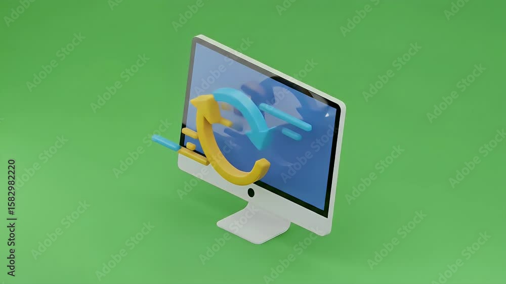 Poster digital currency exchange process in computer screen