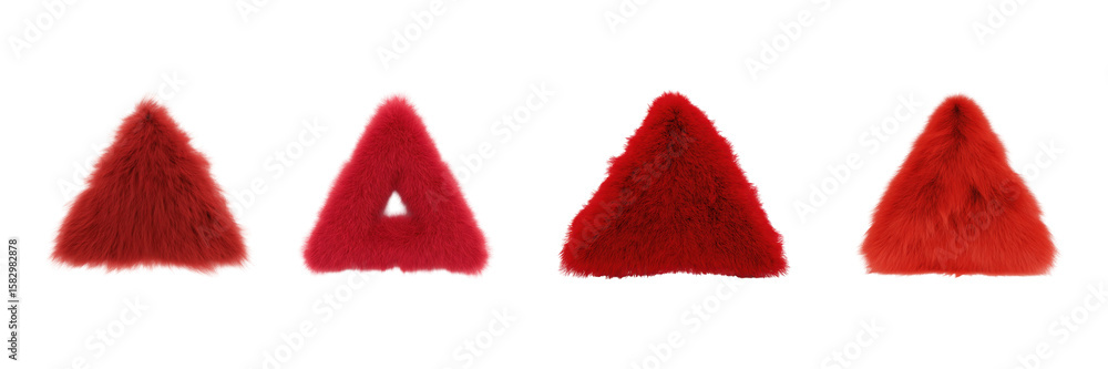Aufkleber furry red triangle shapes set. abstract geometric art and design collection isolated on transparent 