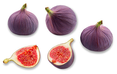 fresh figs on transparent background