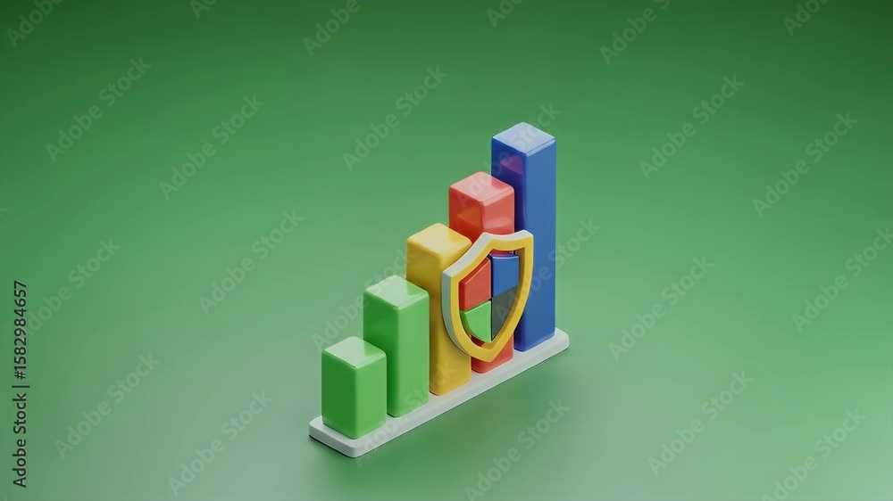 Poster graph with shield icon showing data growth