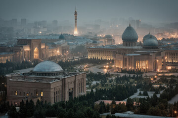 Fototapeta premium captivating series of night landscapes showcasing top cities of commonwealth of independent states featuring