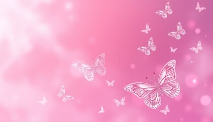 Pink Butterflies with dreamy background suitable for wallpapers and feminine designs