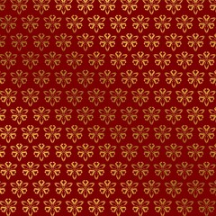Red and gold geometric ornamental pattern background