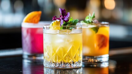 Colorful cocktails on a bar (1)