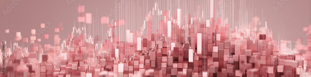 Fototapete photo of an abstract background of rose gold cubes in a geometric pattern creates a modern and futur