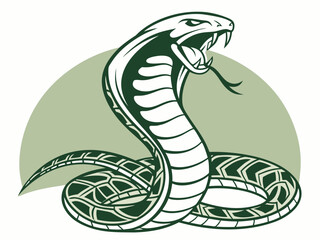 Fototapeta premium Aggressive Cobra Emblem Design in Monochrome Style