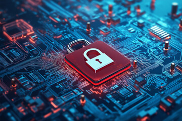 A concept of medical cybersecurity is shown with a life insurance or data safety lock, emphasizing the importance of protecting sensitive health information