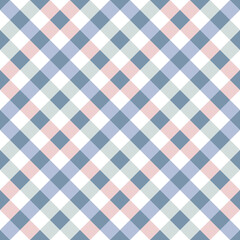 Pastel gingham checkered seamless pattern.