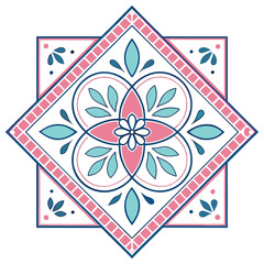 Decorative floral pattern with symmetry and geometric elements for elegant design projects