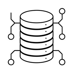 a simple black and white line drawing-of a database