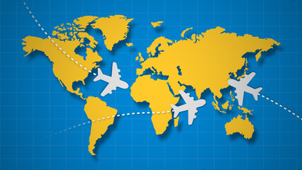 Travel Journey Concept Around World map