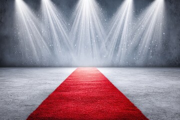 Red Carpet with Multiple Spotlights