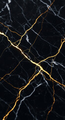 Elegant Black Marble with Golden Veins Texture Background