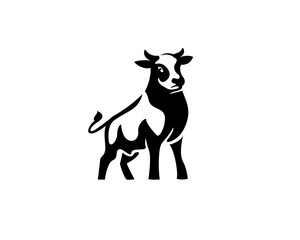 cow bull art style logo icon symbol design template illustration inspiration