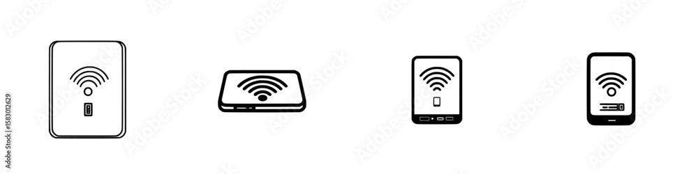 Poster wireless connectivity icons representing technology for seamless communication and data transfer