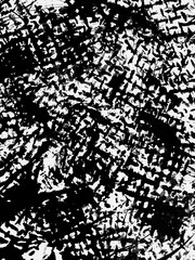 Abstract black and white textured surface depicting chaotic patterns and lines from a creative artistic approach