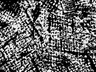 Abstract monochrome artwork displaying textured patterns and forms with contrasting black and white...