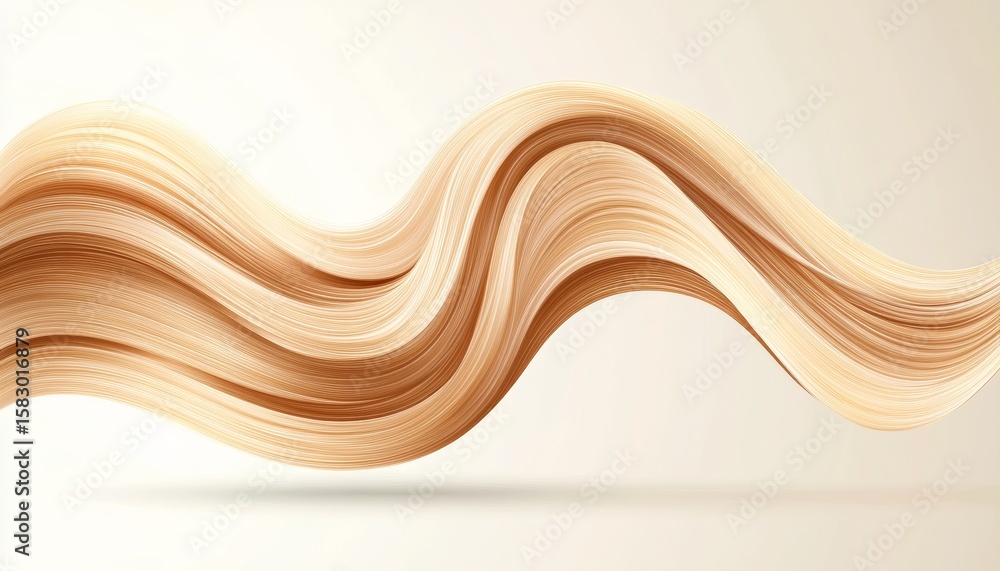 Poster smooth abstract background with curved strokes in elegant yellow gold texture for modern design