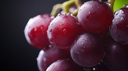 Fresh grape close-up isolated, professional lighting setup, no distractions
