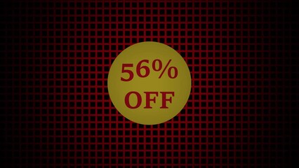 56% Percent OFF Promotional Discount Banner Animation . 56% OFF Price Tag and Discount Banner Animation for Sales Promotions, Retail Advertising, Seasonal Marketing, and Special Offer Campaigns