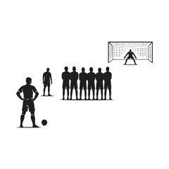 vector silhouette logo of football player ready to take a free kick © rahmat