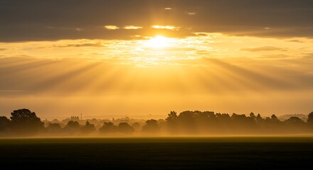 Fototapeta premium sunset over the field