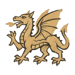 PNG Vintage dragon illustration art