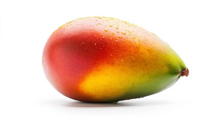 Whole mango isolated, tropical fruit look, no shadow, commercial image