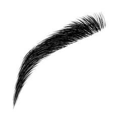 Obraz premium The black silhouette of an eyebrow in this image is a simple and abstract representation of an eyebrow, created using modern clipart illustration design