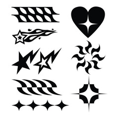 Y2K Aesthetic Elements Vector Illustration
