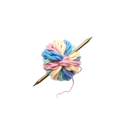Pastel Yarn Ball with Knitting Needle
