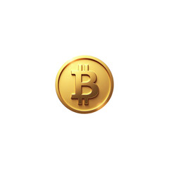 Golden Bitcoin Cryptocurrency Coin - 3D Render