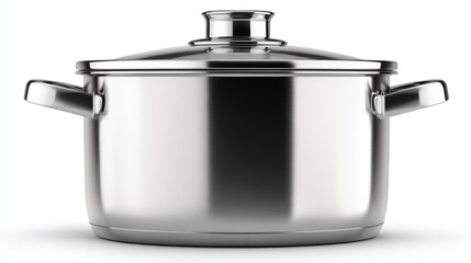 A shiny, stainless steel cooking pot with a lid, ready for culinary creations