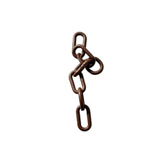 Rusty Chain Links Hanging Against Transparent Background - Symbol of Connection, Bondage, or Strength