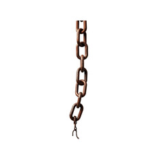 Rusty Metal Chain Hanging Down on Transparent Background