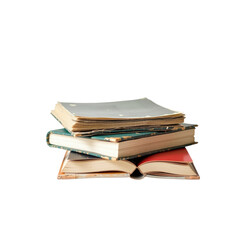 Stack of Vintage Books on a Dark Background