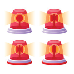 Red Emergency Siren Vector Illustration