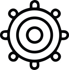 Fototapeta premium Abstract geometric symbol with concentric circles and radiating loops representing a stylized sun or celestial body with radiating energy
