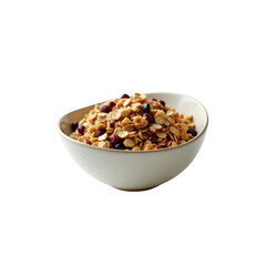 Bowl of Golden Granola with Mixed Berries