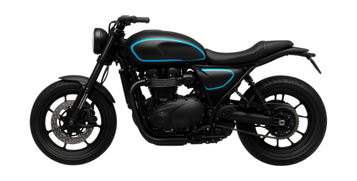 Naked motorcycle with a wide, flat handlebar and visible radiator