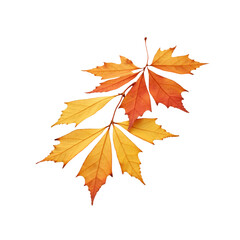 Vibrant Autumn Leaves Branch Isolated on Transparent Background