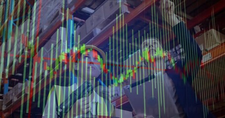 Operator scanning barcode updating finance chart manager matching shelf data optimizing inventory - Powered by Adobe