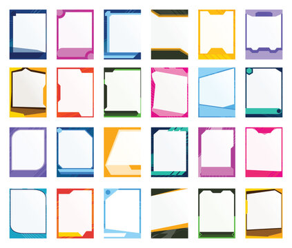 Game sports card template. A set of trading frames for football, basketball and hockey players. Vector illustration